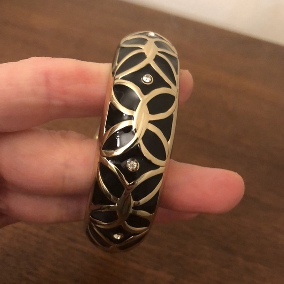 Sequin by Nordstrom Black Enamel Bangle Bracelet - Picture 3 of 6